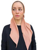 Scarf Bar Classic Jersey Ribbed Peach Pre-Tied Bandanna with Full Grip myselflingerie.com