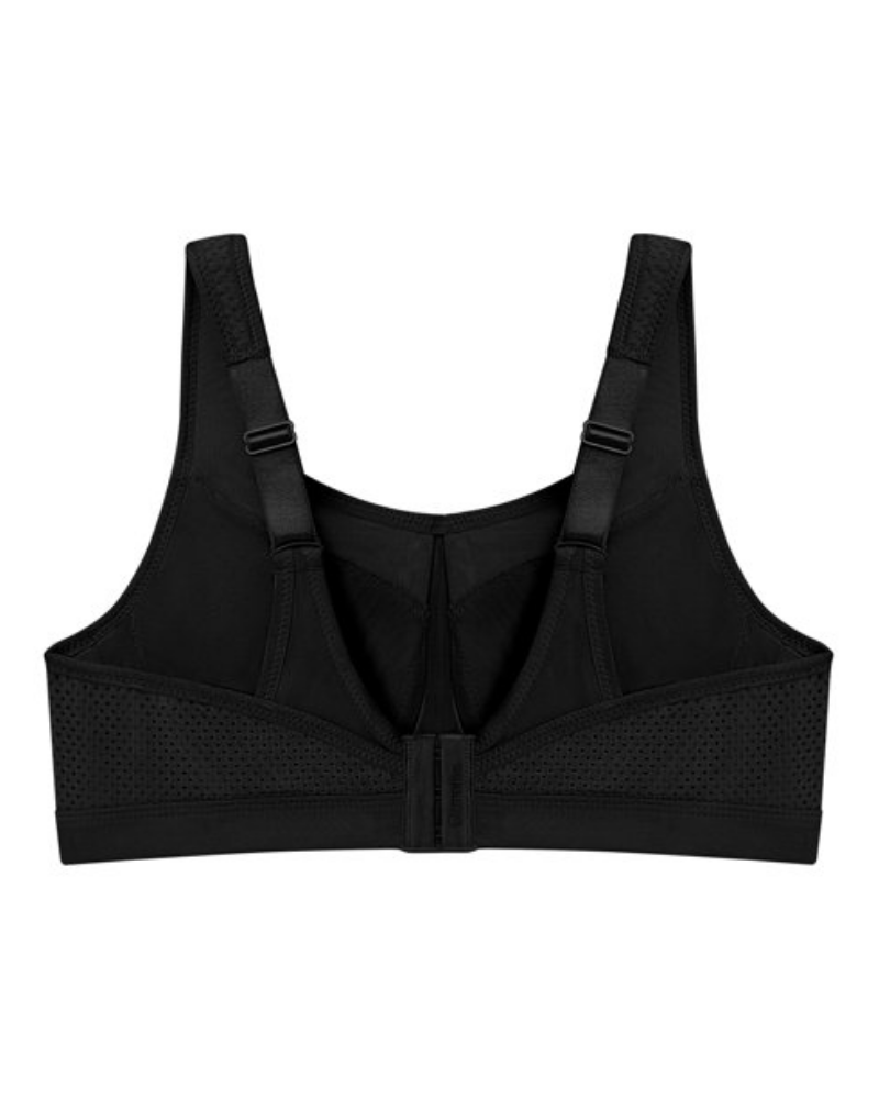 Glamorise 9066 Black High Impact Sports Underwire Bra myselflingerie.com