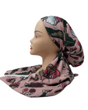 Nicsessories Pink Floral Paisley Print Pre-Tied Bandanna with Full Non Slip Grip myselflingerie.com