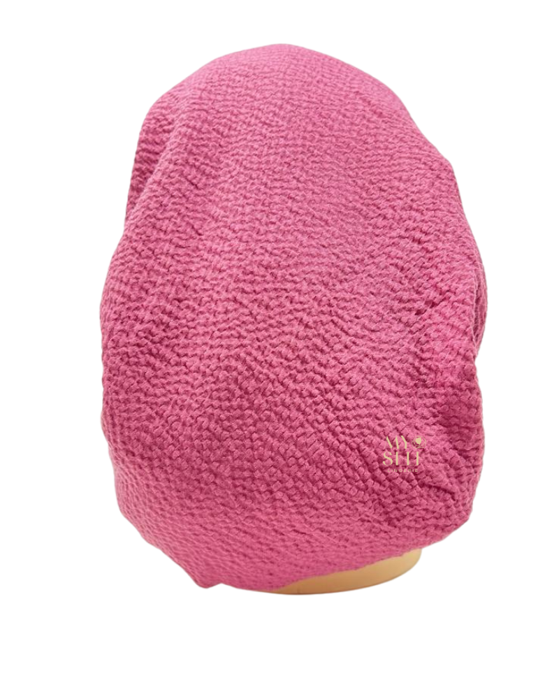 Lizi Headwear ACSMA Solid Magenta Crimped Pre-Tied Bandanna with Light Grip myselflingerie.com