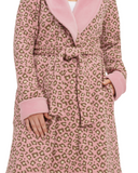 UGG 1095612 Clay Pink Leopard Duffield II Fleece Wrap Robe myselflingerie.com