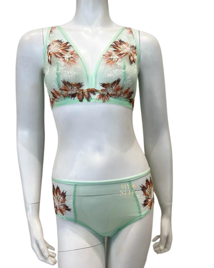 Cosabella MAASA1321 + 0741 Lagoon Mint Curvy Bralette & Hotpant Set myselflingerie.com