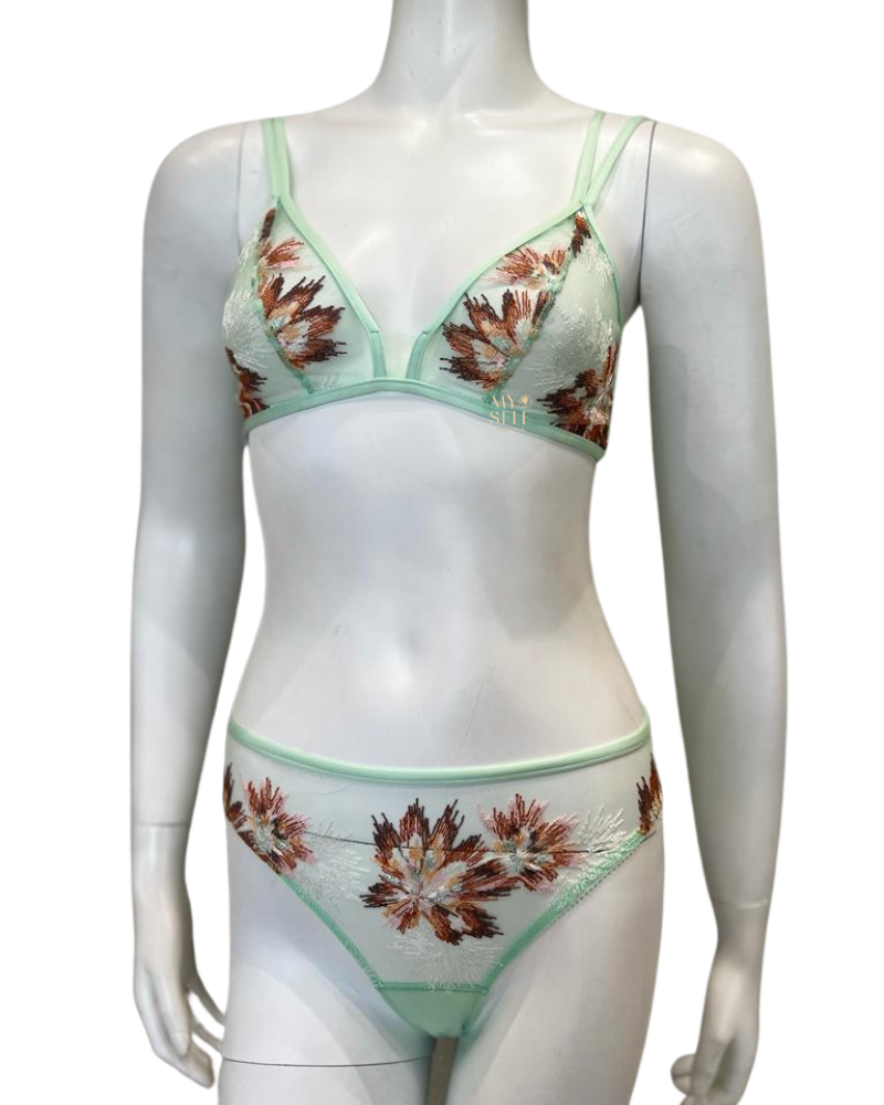 Cosabella MAASA1301 + 0541 Lagoon Mint Bralette & Bikini Set myselflingerie.com