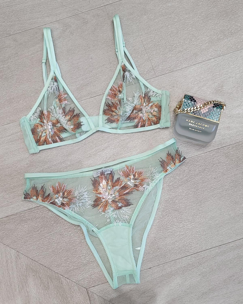 Cosabella MAASA1301 + 0541 Lagoon Mint Bralette & Bikini Set myselflingerie.com