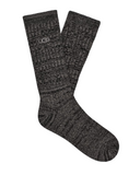 UGG Black Trey Rib Knit Men's Crew Socks