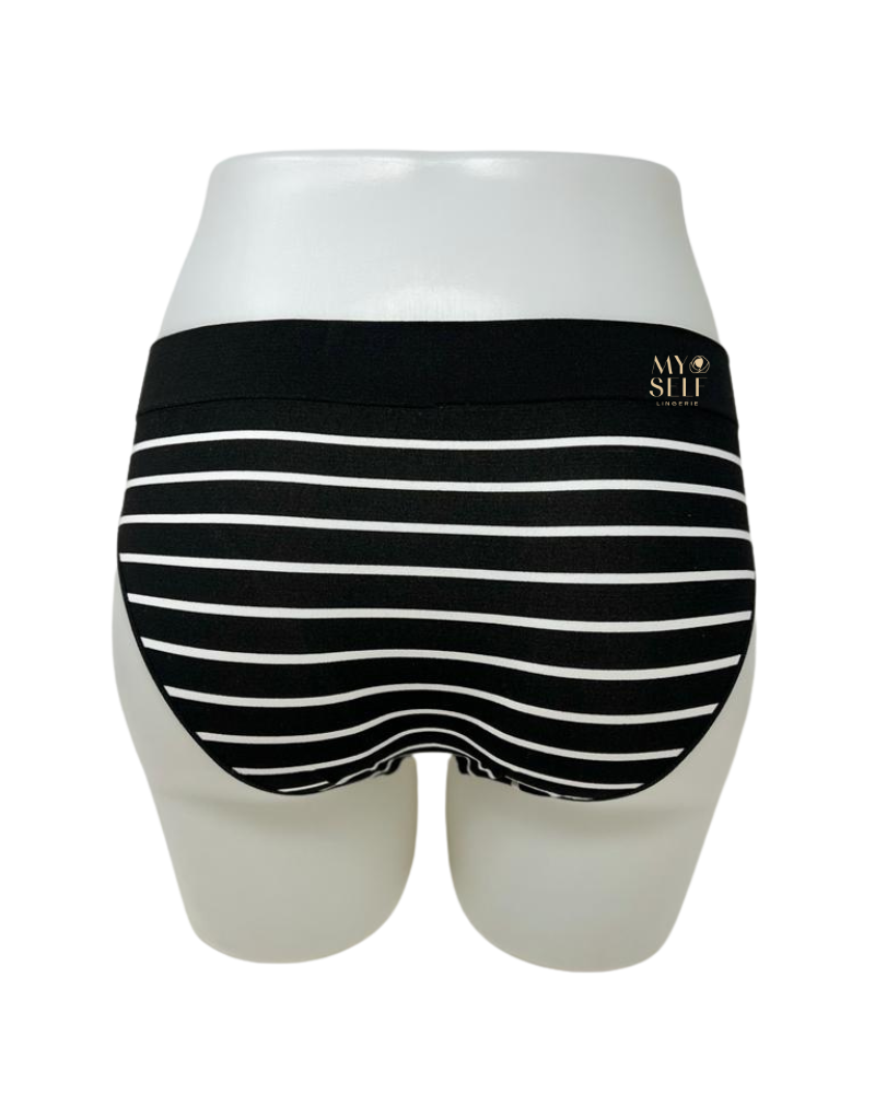 DKNY DK5017 Black Striped Seamless DKNY Modal Bikini myselflingerie.com