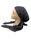 Nicsessories Solid Dark Grey Pre-Tied Bandanna with Full Non Slip Grip