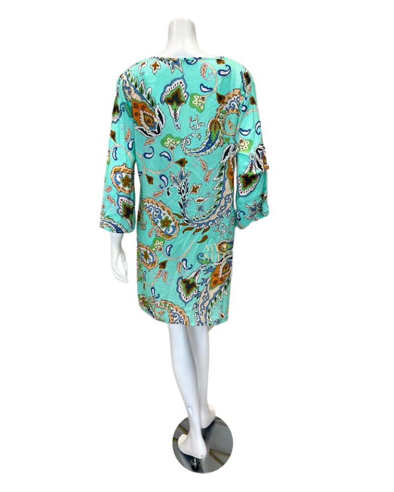 Furstenberg 286/31605 Turquoise Watercolor Swim Cover Up myselflingerie.com