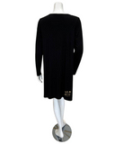 Jackie O'Loungewear NGHTSHRT-BLK Black V Neck Modal Nightshirt myselflingerie.com