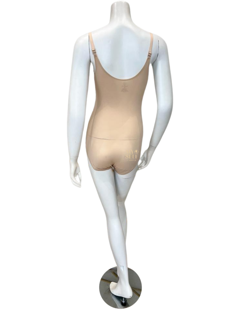 Body Beautiful 1385 Nude Open Bust Double Front Panel Bodysuit myselflingerie.com
