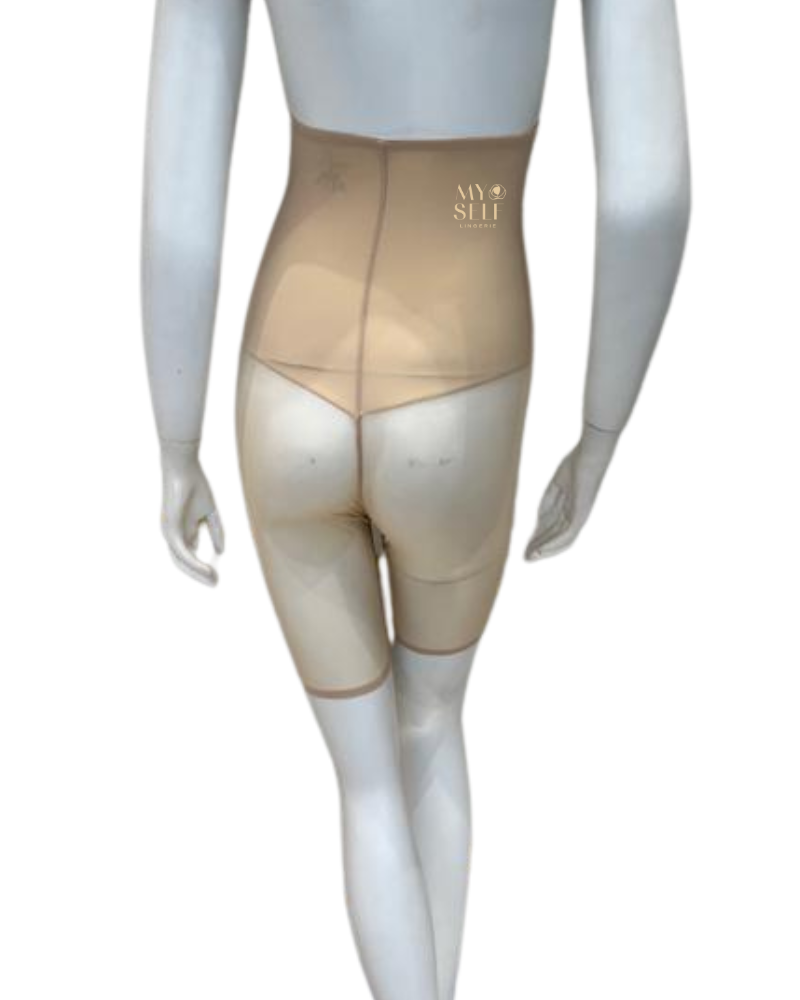 Body Beautiful 1370 Nude Hi Waisted Double Front Panel Shaper with Legs myselflingerie.com