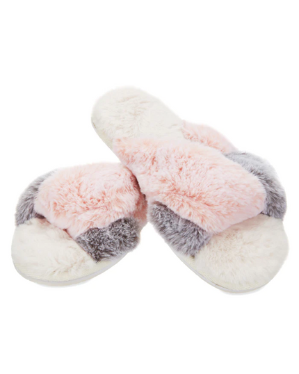 Me Moi MZP07109 Rita Plush Open Toe Slippers myselflingerie.com