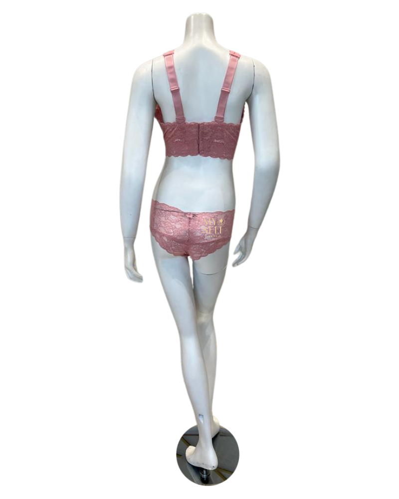 Cosabella NEVER1388 + 07ZL Jaipur Pink Ultra Curvy Longline Bralette & Panty Set myselflingerie.com