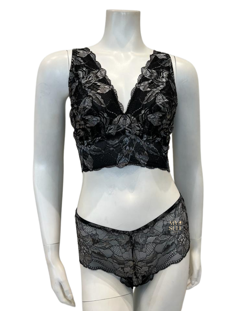 Cosabella PARAD1303 + 0771 Shades of Grey Paradiso Curvy Bralette Set myselflingerie.com