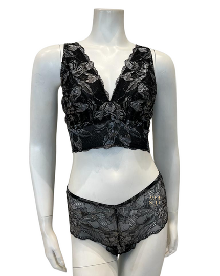 Cosabella PARAD1303 + 0771 Shades of Grey Paradiso Curvy Bralette Set myselflingerie.com