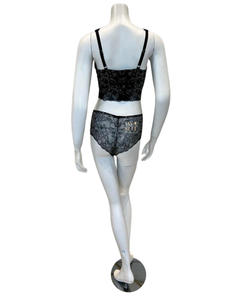 Cosabella PARAD1303 + 0771 Shades of Grey Paradiso Curvy Bralette Set myselflingerie.com