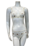 Chantelle 12M8 + 12M4 Ivory/Gold Fleurs Bralette and Panty Set myselflingerie.com