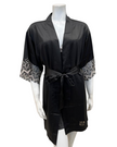Flora Nikrooz Q81255+Q81266 Black Sydney Charmeuse Chemise & Robe myselflingerie.com