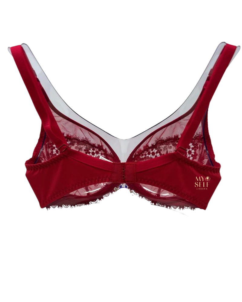  Simone Perele 12B319 Ruby Wish Sheer Plunge Underwire Bra myselflingerie.com