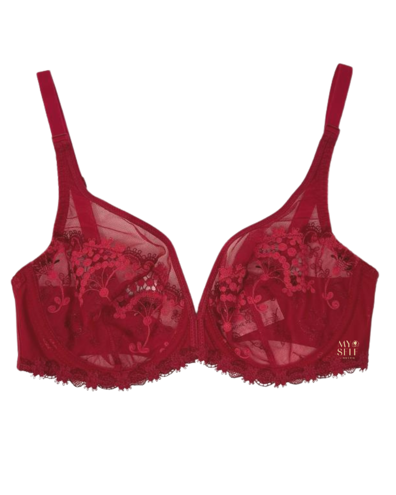 Simone Perele 12B319 Ruby Wish Sheer Plunge Underwire Bra myselflingerie.com