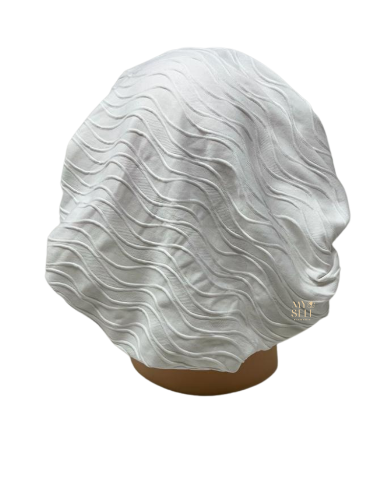 Triple Up BL663 White Waves Lined Pre-Tied Bandanna myselflingerie.com