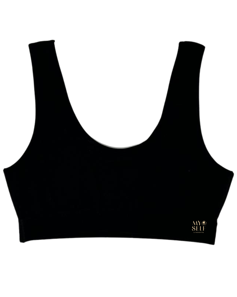 Kilo Brava 11049 Black Cotton Scoop Bralette myselflingerie.com