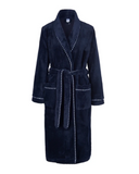 Calida 61302 #339 Dark Lapis Blue Cotton Blend Luxury Bath Robe myselflingerie.com