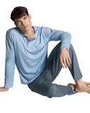 Calida 41968 #502 Placid Blue Relax Choice Men's 100% Supima Cotton Pajamas Myselflingerie.com