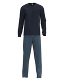 Calida 40580 #479 Dark Sapphire Relax Imprint Men's 100% Cotton Pajamas myselflingerie.com