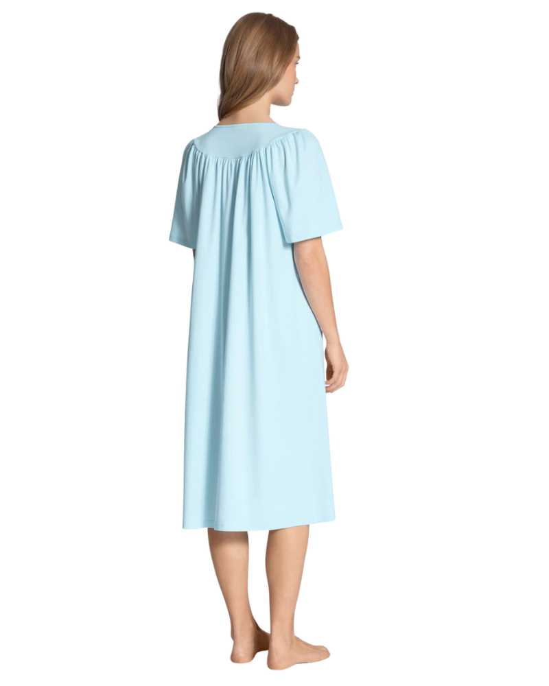 Calida 34000 #700 Light Blue Short Sleeves 100% Cotton Nightshirt –