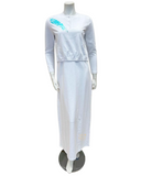 Chicolli FW23N25B Multi Combo Foil Abstract White Nursing Nightgown myselflingerie.com