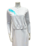 Chicolli FW23N25B Multi Combo Foil Abstract White Nursing Nightgown myselflingerie.com