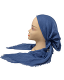 Nicsessories Solid Cool Blue Pre-Tied Bandanna with Full Non Slip Grip