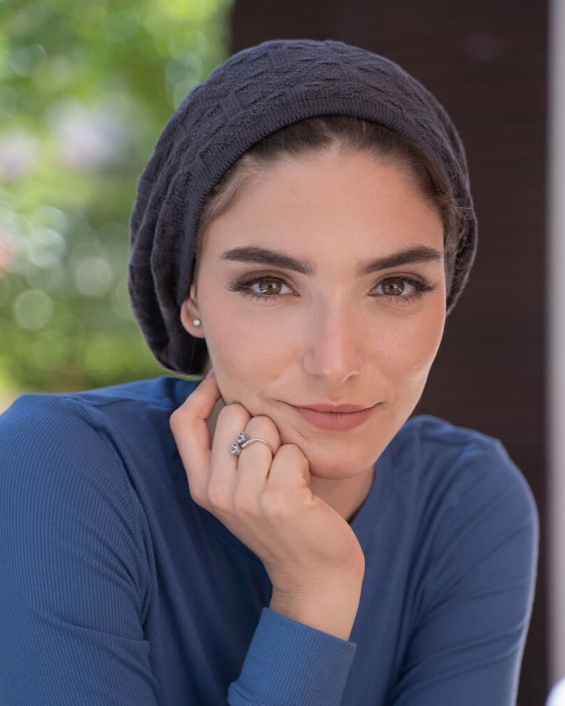 Lizi Headwear ARCL Charcoal Arrow Lined Knit Chenille myselflingerie.com