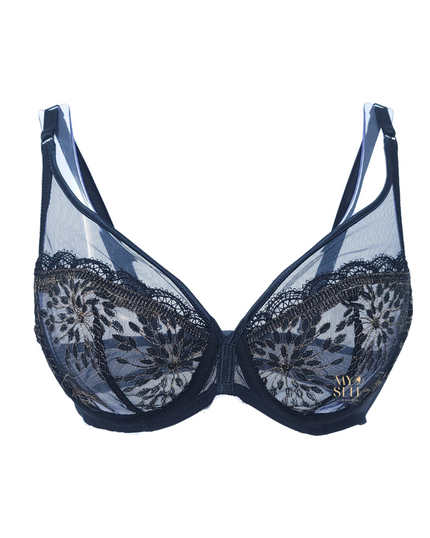 Simone Perele 1A2319 Black/Gold Lace Singuliere Underwire Bra myselflingerie.com