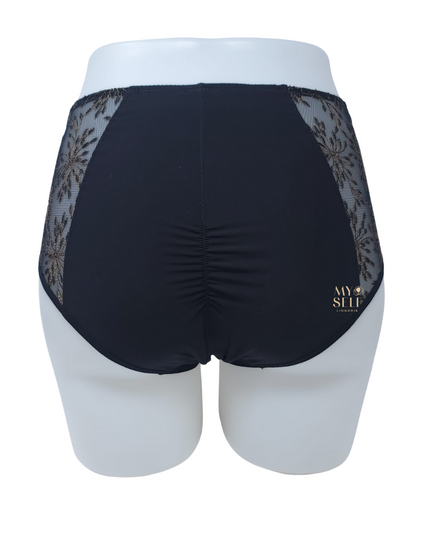 Simone Perele 1A2770 Black/Gold Lace Singuliere Brief myselflingerie.com