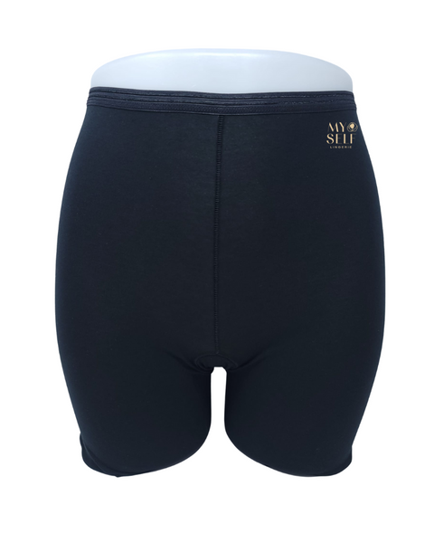 Calida 26024 #992 Black Comfort Cotton Boyshort Pants Long Leg myselflingerie.com