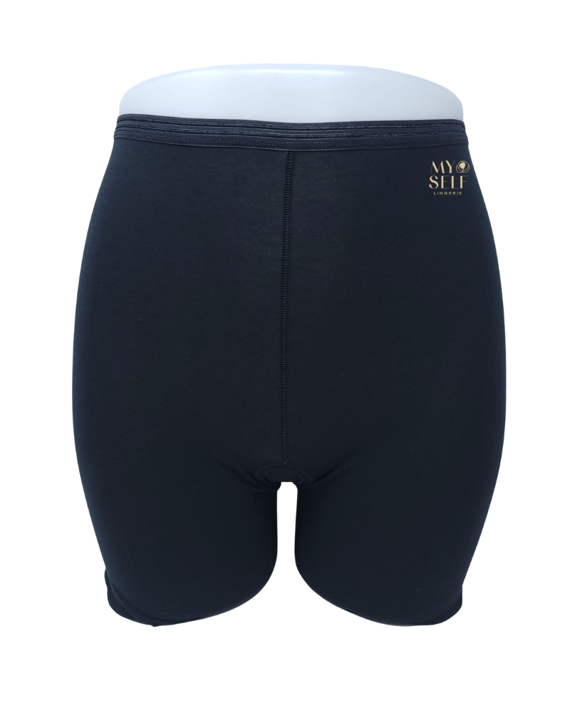 Calida 26024 #992 Black Comfort Cotton Boyshort Pants Long Leg myselflingerie.com