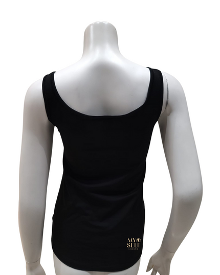 Calida 12175 #992 Black Sleeveless Cotton Undershirt Tank Top myselflingerie.com