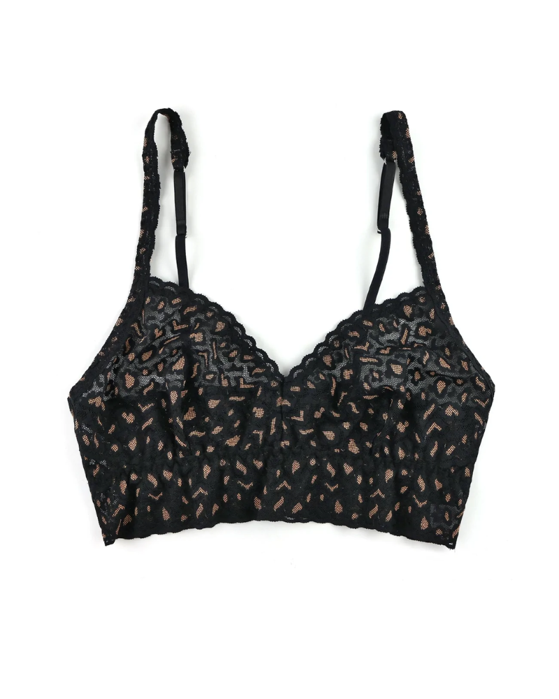Hanky Panky 7J7271 + 7J1201 Black/Praline X Dye Retro Bralette + Boyshort myselflingerie.com