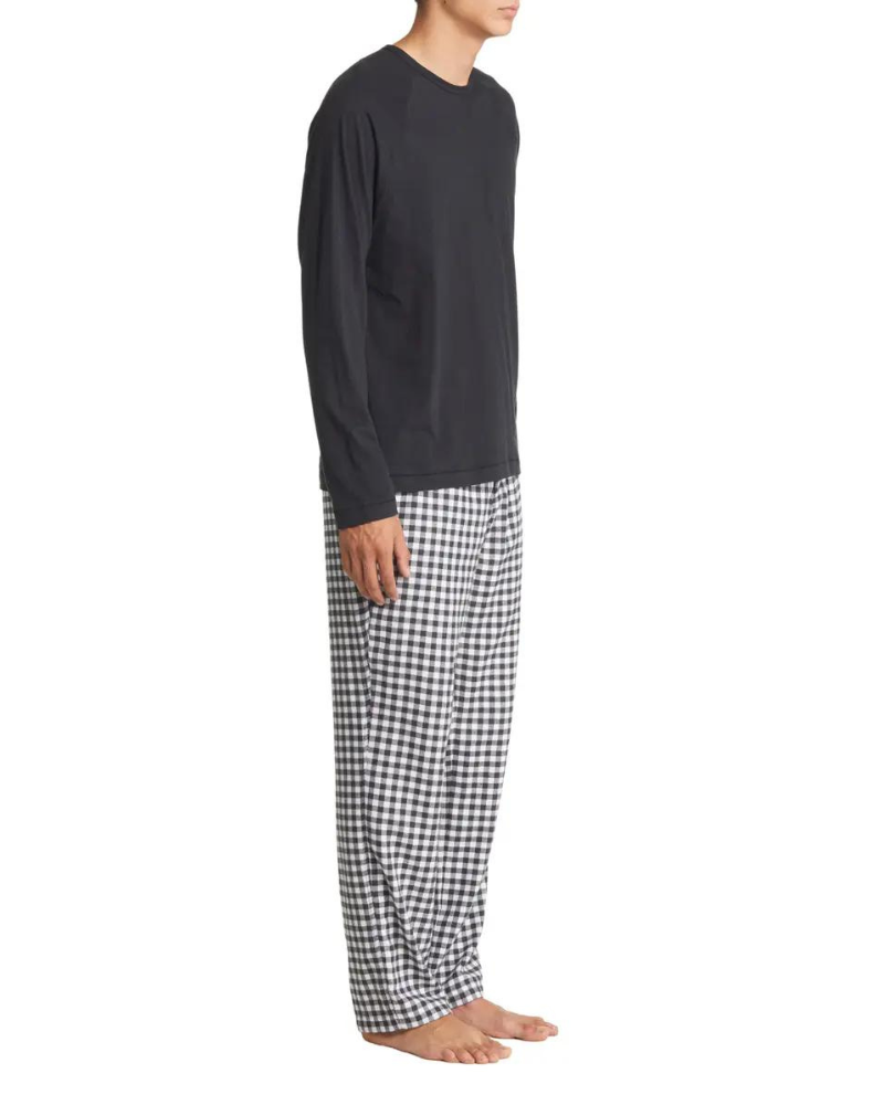 UGG 1106629 Men's Steiner Pajamas Set in Gift Box Black / White Check myselflingerie.com