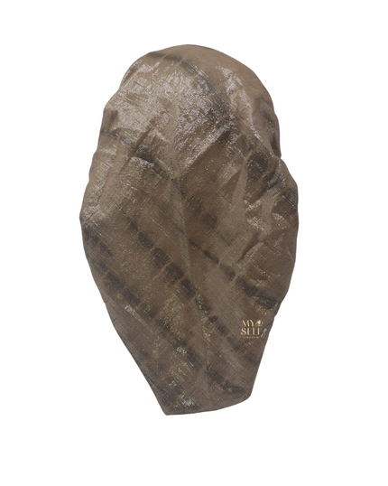 SG Brown/Silver Lurex Tie Dye Adjustable Pre-Tied Bandanna