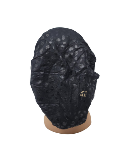 SG PR-18BK Black/Black Foil Leopard Adjustable Pre-Tied Bandanna myselflingerie.com