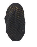SG CS-03BK Black Golden Lurex Stripes Cotton Adjustable Pre-Tied Bandanna myselflingerie.com