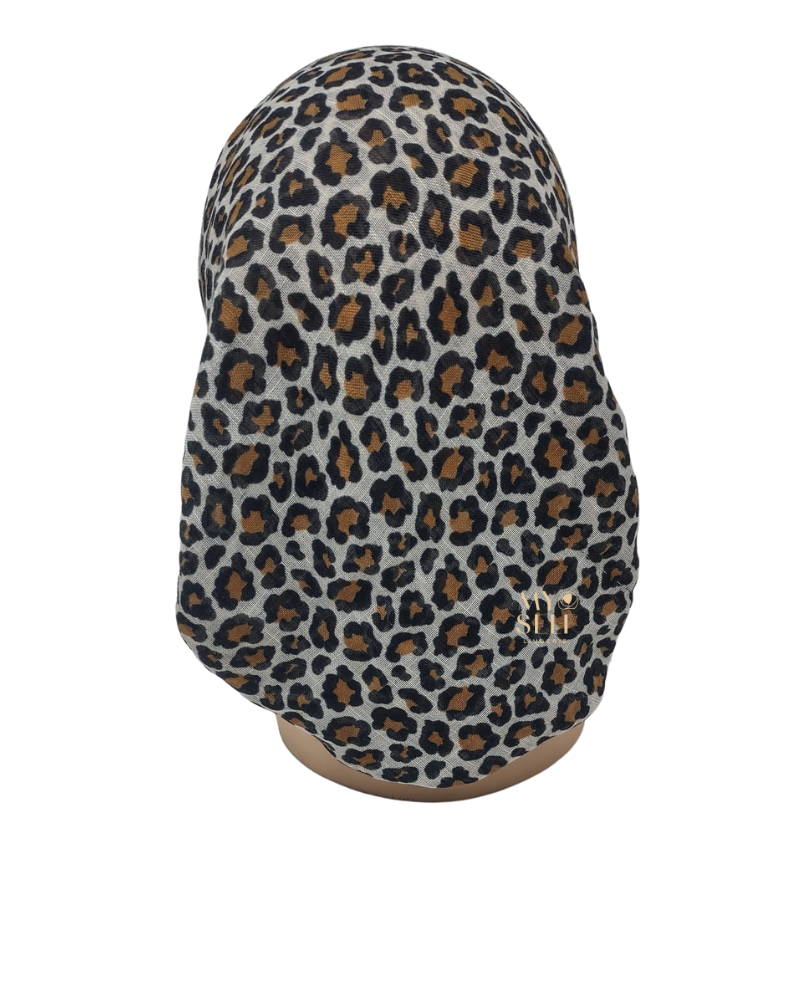 Lizi Headwear ACPCF Coffee Cheetah Pre-Tied Bandanna with Light Non Slip Grip myselflingerie.com