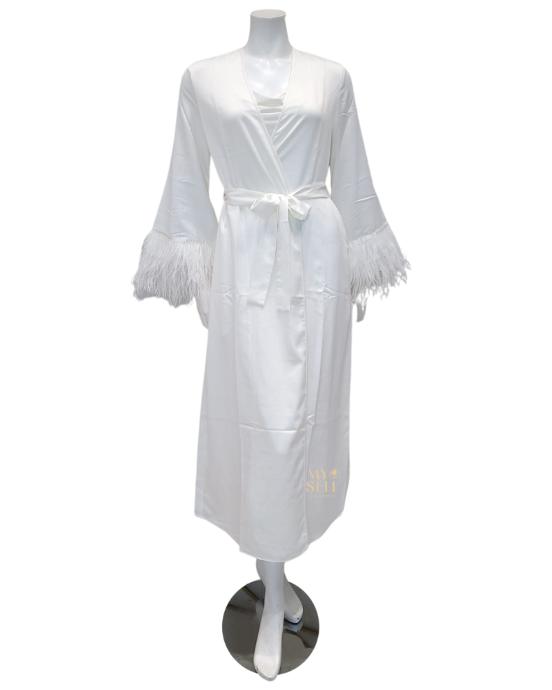 Rya Collection 617 + 570 Ivory Swan Gown and Robe Set myselflingerie.com