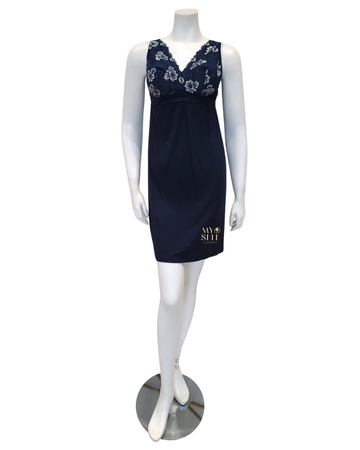 Cosabella SAVON2722P Savona Nocturnal Blue Plus Size Chemise myselflingerie.com