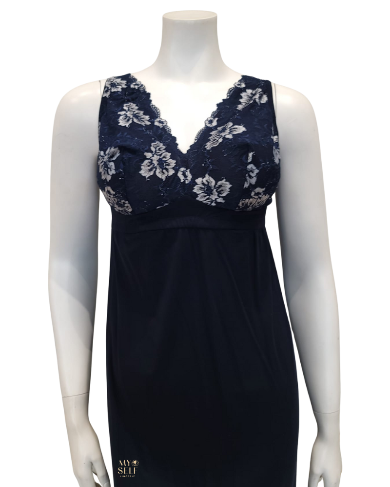 Cosabella SAVON2722P Savona Nocturnal Blue Plus Size Chemise myselflingerie.com