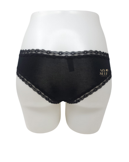 Love Libby 8132 Black Modal Bikini with Lace Trim myselflingerie.com