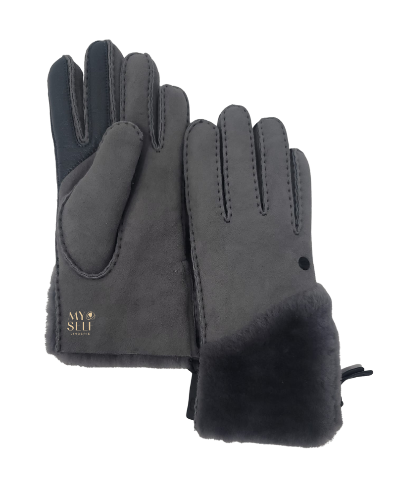 UGG 21617 Metal Sheepskin Gloves with Zipper myselflingerie.com